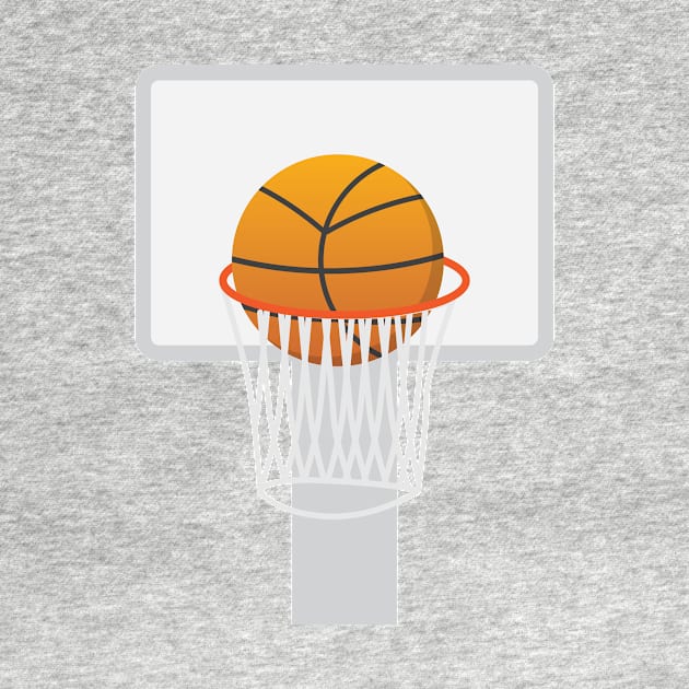 Basketball in basket by sigdesign